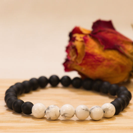 Howlite et onyx mat