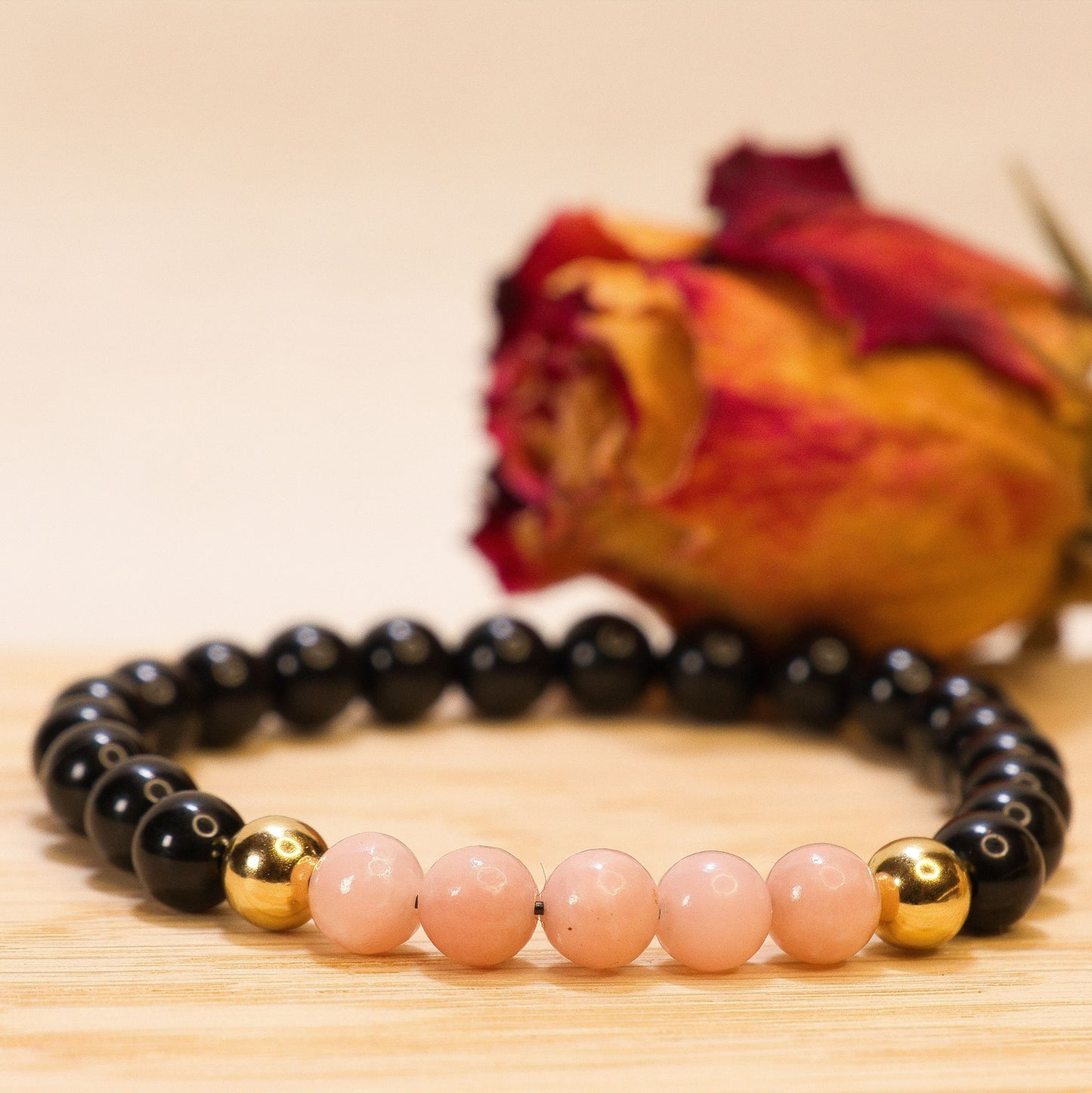 opale rose et onyx