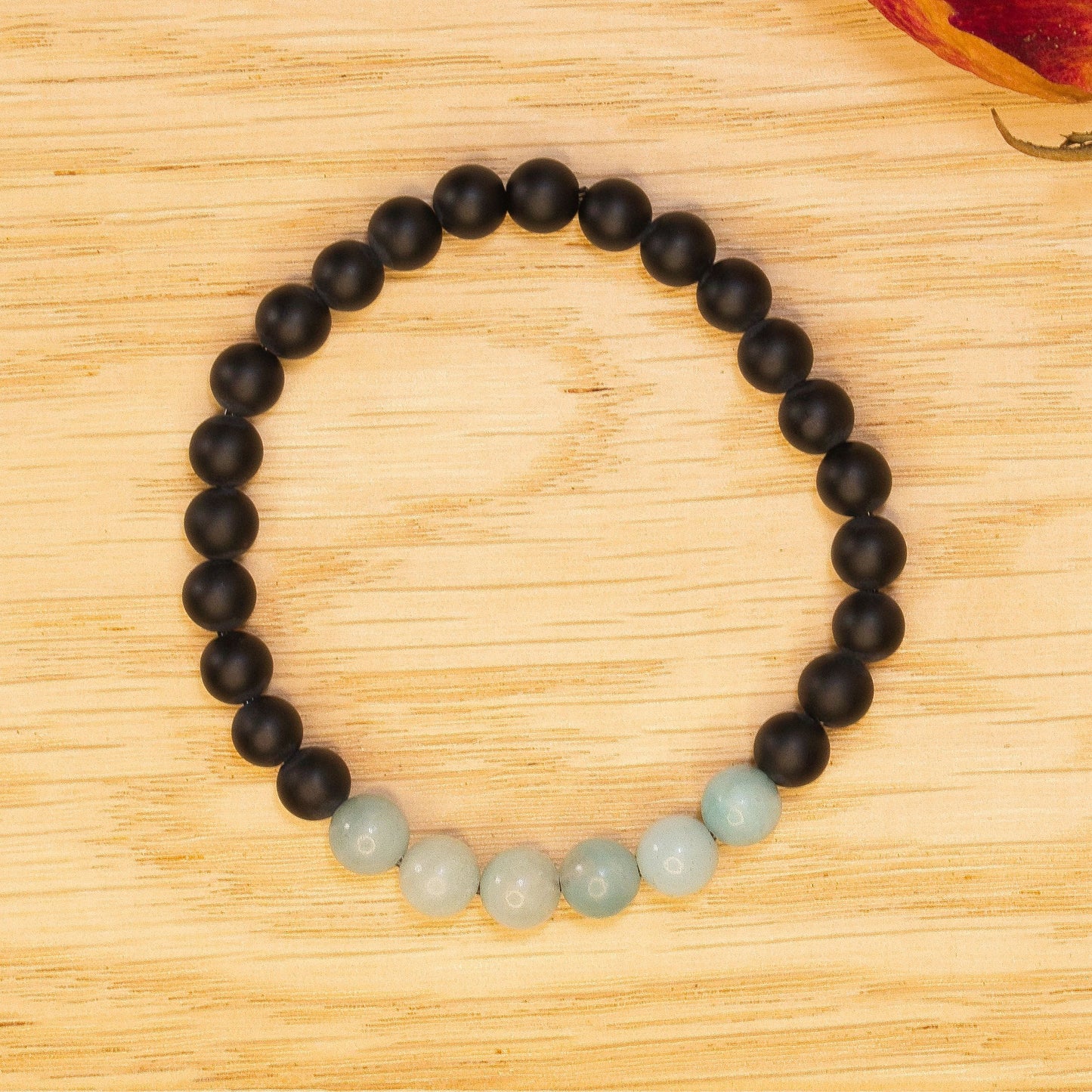 Amazonite claire et onyx mat