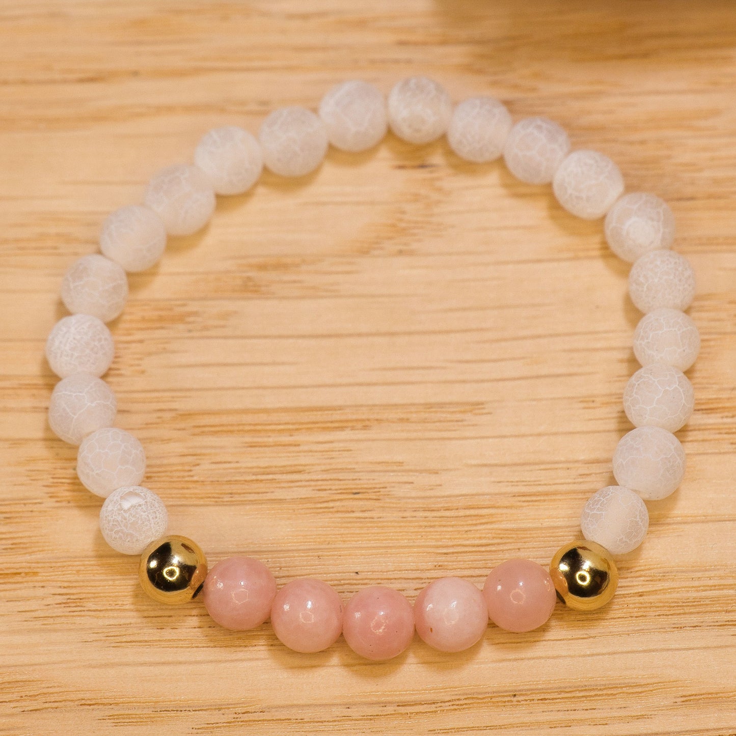 Opale rose et agate blanche